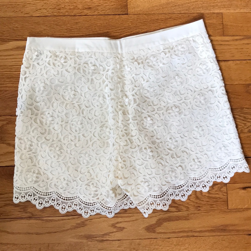 J McLaughlin white eyelet shorts